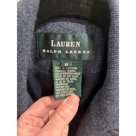 Women's Lauren Ralph Lauren 100% Lambswool Smokey Blue Full Zip Jacket Size 8 - Picture 3 of 6